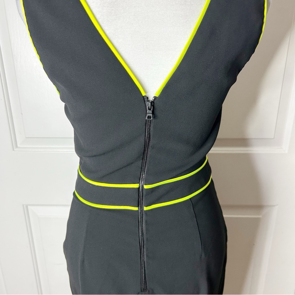 Alice + Olivia Black Jeri Neon Straight Leg Jumpsuit (size 2) - Picture 7 of 11